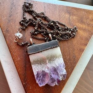 HAWKHOUSE amethyst slice and copper necklace